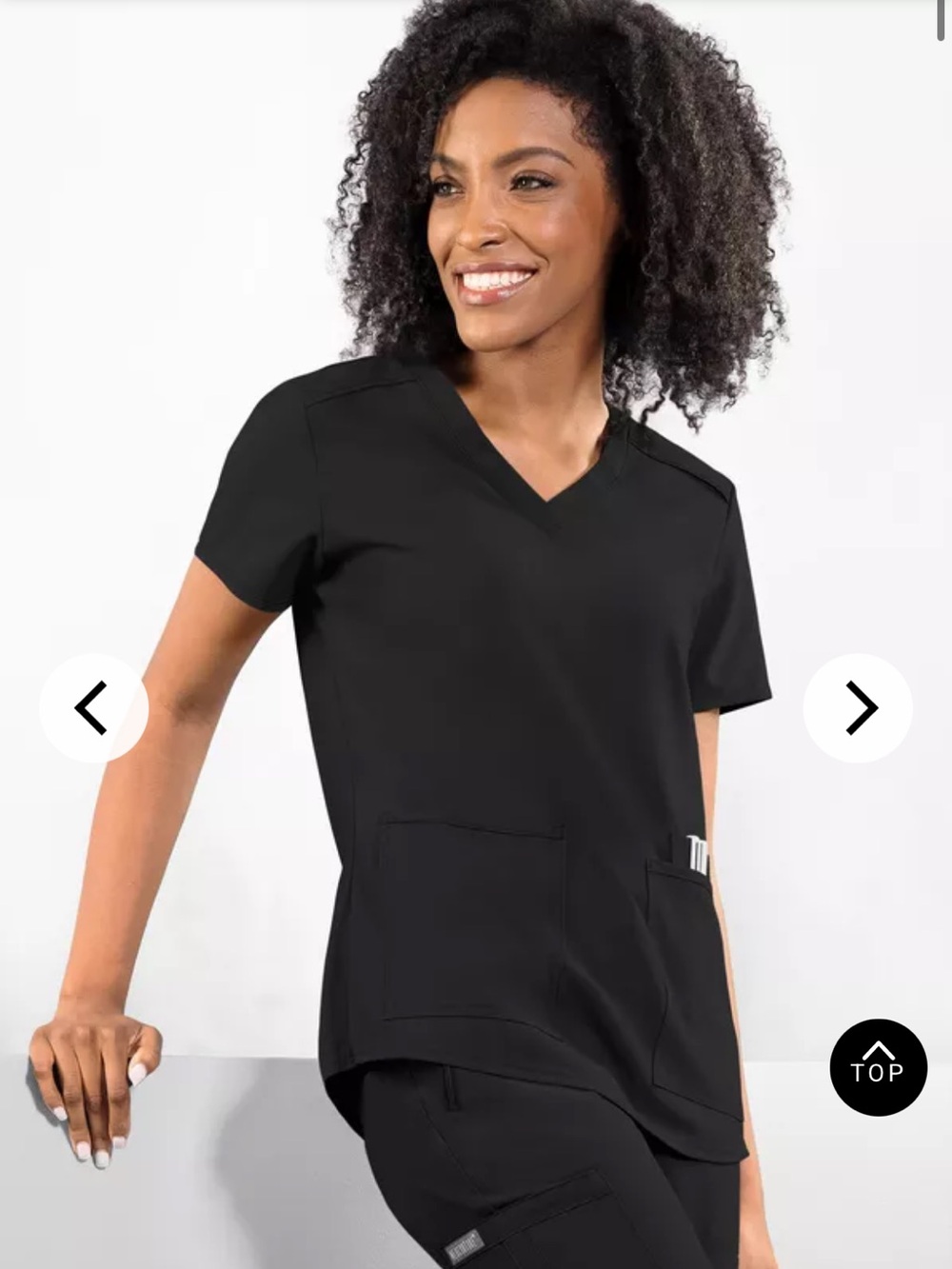 Med Couture Black V-Neck Women’s Scrub Top